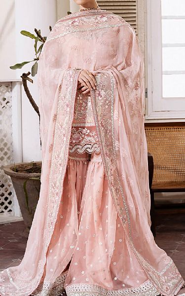 Imrozia Pink Chiffon Suit | Pakistani Embroidered Chiffon Dresses USA- Image 1