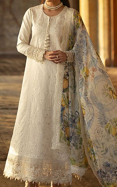 Imrozia White Lawn Suit | Pakistani Lawn Dress in USA- Image 1