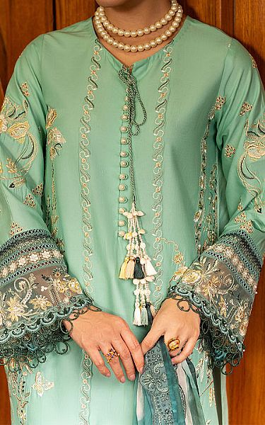 Imrozia Turquoise Lawn Suit | Pakistani Lawn Dress in USA- Image 2