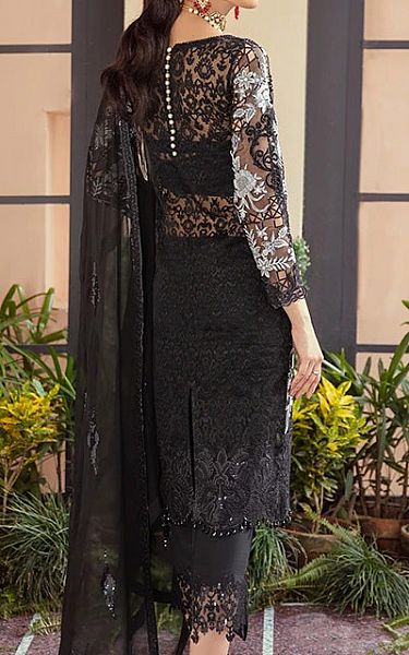 Imrozia Black Organza Suit | Pakistani Dresses in USA- Image 2