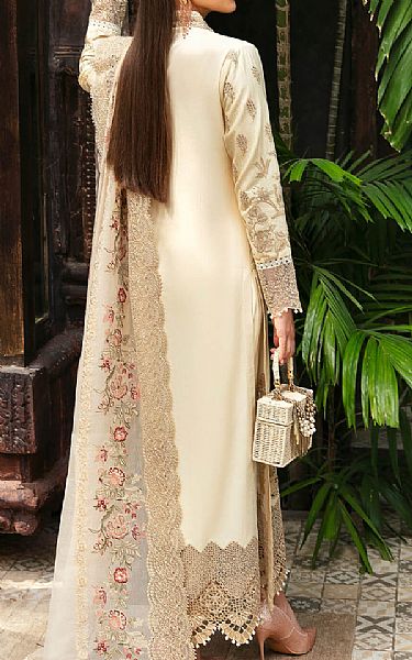 Imrozia Cream Lawn Suit | Pakistani Lawn Suits- Image 2