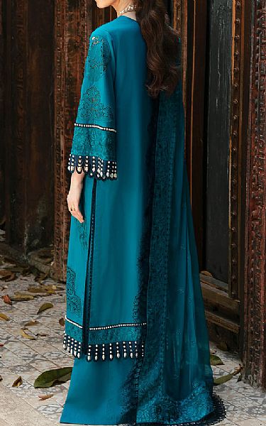 Imrozia Teal Blue Lawn Suit | Pakistani Lawn Suits- Image 2