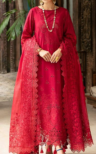 Imrozia Crimson Lawn Suit | Pakistani Lawn Suits- Image 1