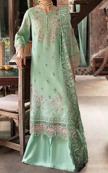 Imrozia Mint Green Lawn Suit | Pakistani Lawn Suits- Image 1