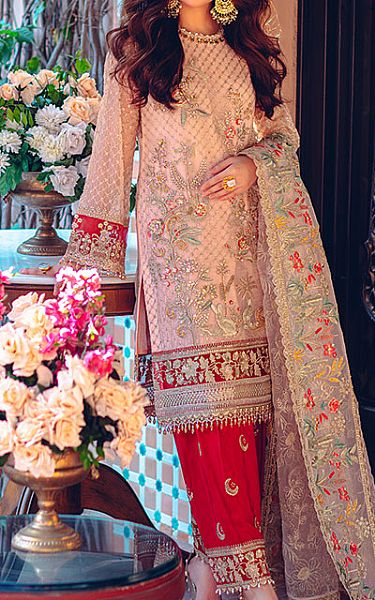 Tea Pink Chiffon Suit | Imrozia Pakistani Chiffon Dresses