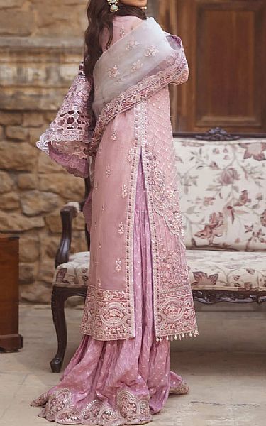 Imrozia Lilac Organza Suit | Pakistani Embroidered Chiffon Dresses USA- Image 3