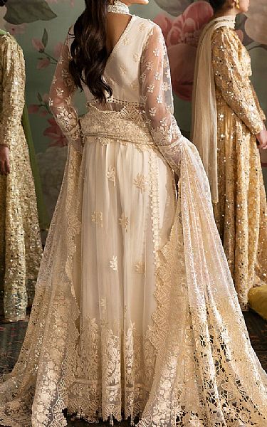 Imrozia Ivory Net Suit | Pakistani Embroidered Chiffon Dresses USA- Image 3