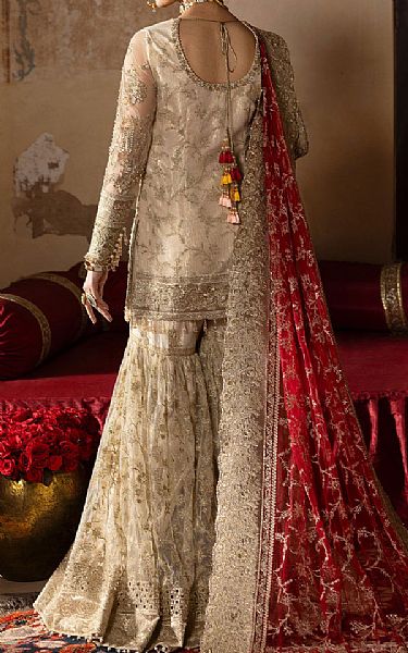 Imrozia White Net Suit | Pakistani Embroidered Chiffon Dresses USA- Image 2