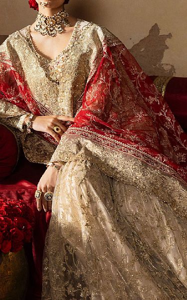 Imrozia White Net Suit | Pakistani Embroidered Chiffon Dresses USA- Image 3
