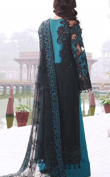 Imrozia Black Net Suit | Pakistani Embroidered Chiffon Dresses USA- Image 2