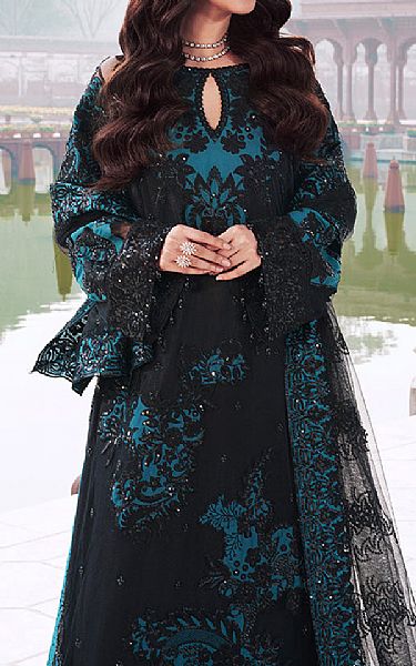 Imrozia Black Net Suit | Pakistani Embroidered Chiffon Dresses USA- Image 3
