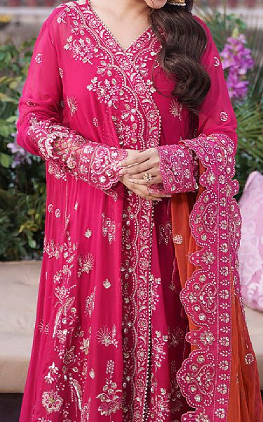 Imrozia Hot Pink Chiffon Suit | Pakistani Embroidered Chiffon Dresses USA- Image 3