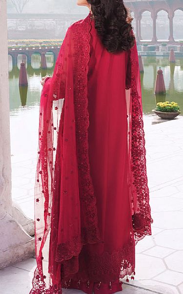 Imrozia Red Net Suit | Pakistani Embroidered Chiffon Dresses USA- Image 2