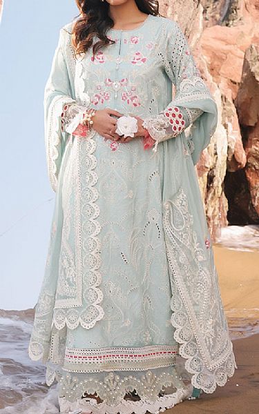 Imrozia Baby Blue Lawn Suit | Pakistani Lawn Dress in USA- Image 1