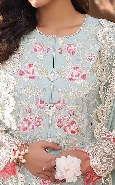 Imrozia Baby Blue Lawn Suit | Pakistani Lawn Dress in USA- Image 2