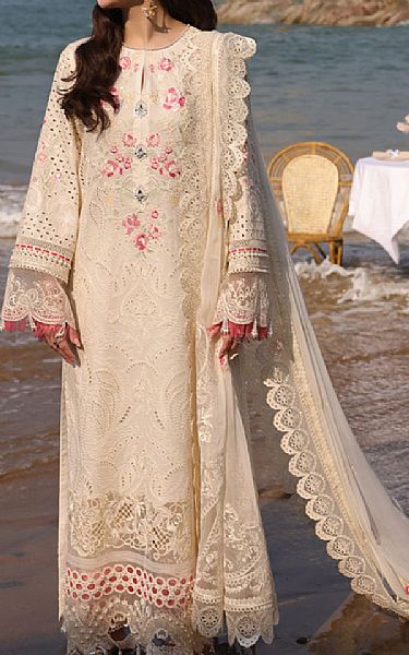 Imrozia Ivory Lawn Suit | Pakistani Lawn Dress in USA- Image 1