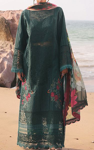Imrozia Army Green Lawn Suit | Pakistani Lawn Dress in USA- Image 1