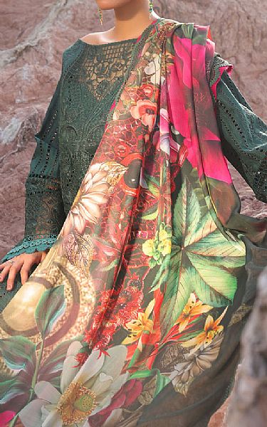 Imrozia Army Green Lawn Suit | Pakistani Lawn Dress in USA- Image 2