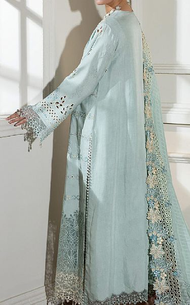 Imrozia Light Blue Silk Suit | Pakistani Embroidered Chiffon Dresses USA- Image 2