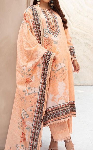 Ittehad Peach Lawn Suit | Pakistani Dresses in USA- Image 1