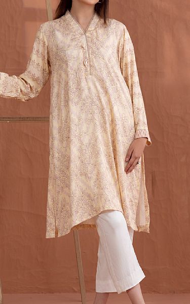 Ittehad Ivory Jacquard Kurti | Pakistani Winter Dresses- Image 1
