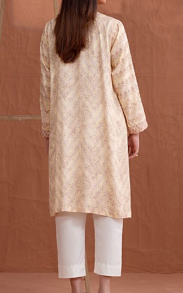 Ittehad Ivory Jacquard Kurti | Pakistani Winter Dresses- Image 2