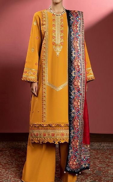 Ittehad Orange Khaddar Suit | Pakistani Winter Dresses- Image 1