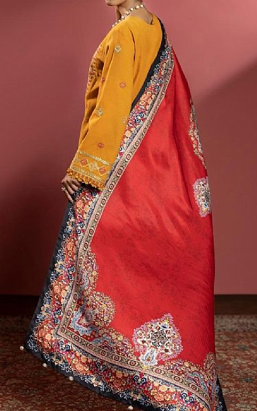 Ittehad Orange Khaddar Suit | Pakistani Winter Dresses- Image 2