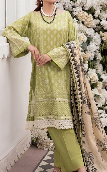 Ittehad Light Olive Green Lawn Suit | Pakistani Lawn Suits- Image 1