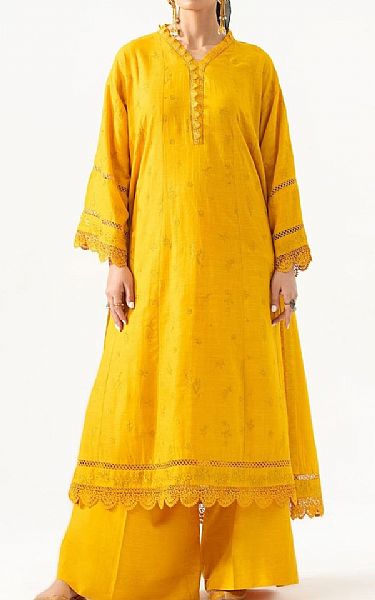 Ittehad Golden Yellow Khaddar Suit (2 pcs) | Pakistani Winter Dresses- Image 1