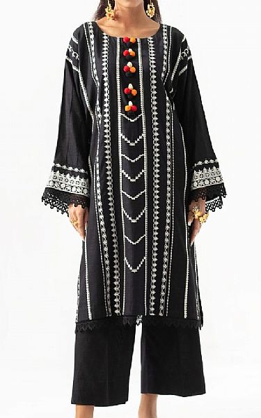 Ittehad Black Khaddar Suit (2 pcs) | Pakistani Winter Dresses- Image 1