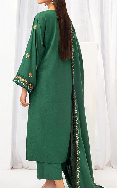Ittehad Viridian Green Karandi Suit | Pakistani Winter Dresses- Image 2