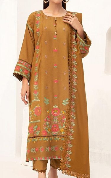 Ittehad Bronze Karandi Suit | Pakistani Winter Dresses- Image 1