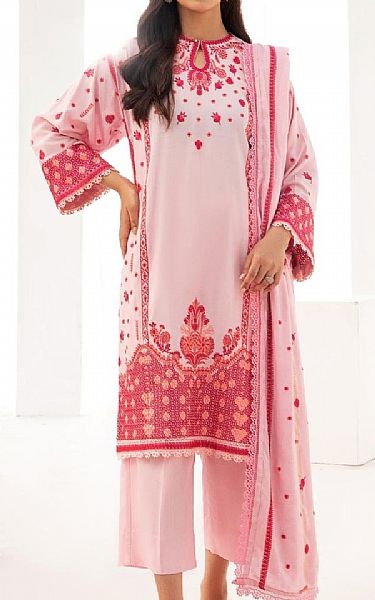 Ittehad Pink Flare Karandi Suit | Pakistani Winter Dresses- Image 1