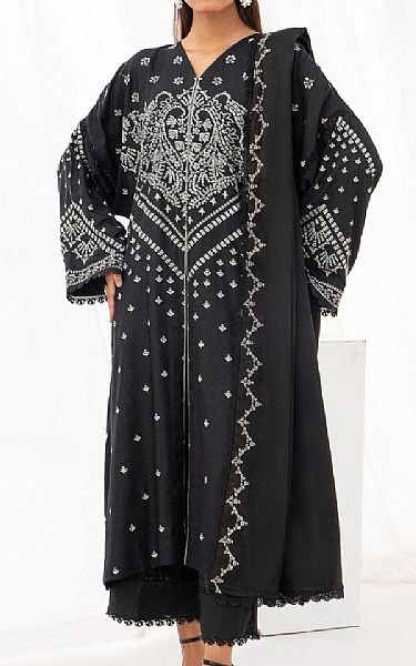 Ittehad Black Karandi Suit | Pakistani Winter Dresses- Image 1