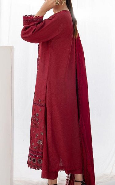 Ittehad Crimson Karandi Suit | Pakistani Winter Dresses- Image 2