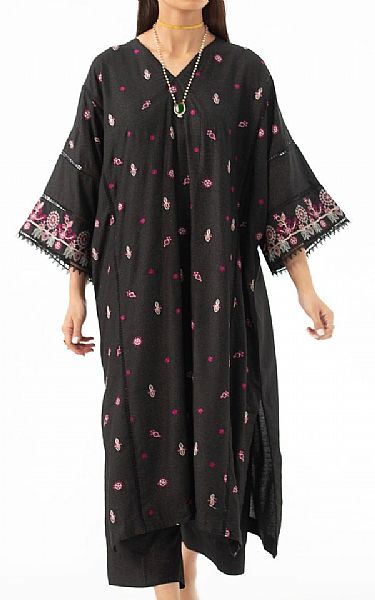 Ittehad Black Karandi Suit (2 pcs) | Pakistani Winter Dresses- Image 1
