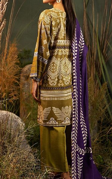Ittehad Olive Green Khaddar Suit | Pakistani Winter Dresses- Image 2
