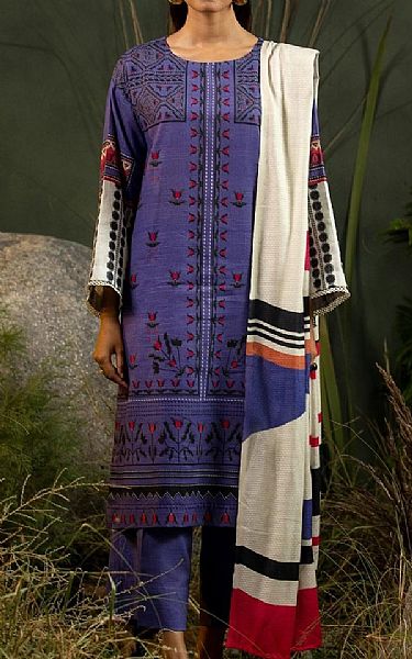 Ittehad Purple Haze Khaddar Suit | Pakistani Winter Dresses- Image 1