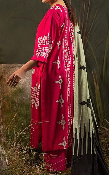 Ittehad Rich Carmine Khaddar Suit | Pakistani Winter Dresses- Image 2