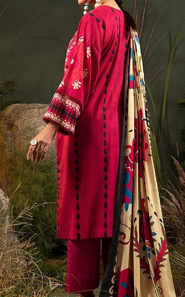 Ittehad Rich Carmine Khaddar Suit | Pakistani Winter Dresses- Image 2