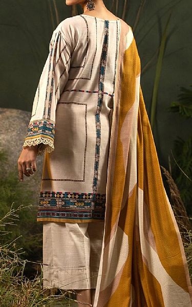 Ittehad Off White Khaddar Suit | Pakistani Winter Dresses- Image 2
