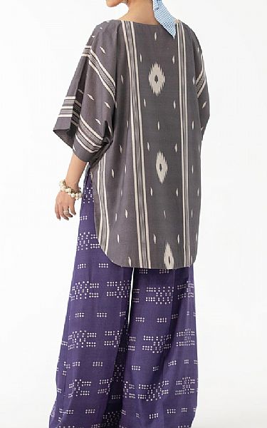 Ittehad Grey Karandi Suit (2 pcs) | Pakistani Winter Dresses- Image 2