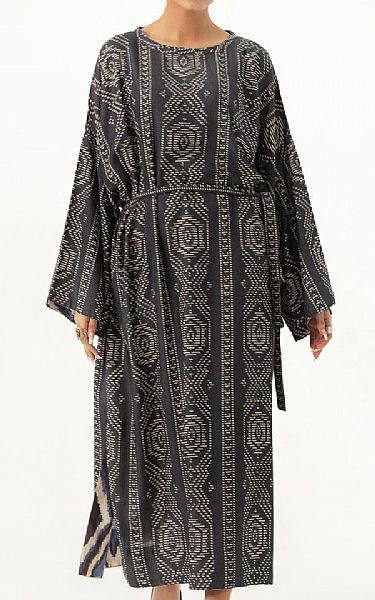 Ittehad Dark Grey Karandi Suit (2 pcs) | Pakistani Winter Dresses- Image 1