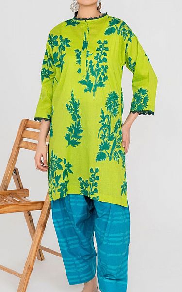 Ittehad Lime Green Lawn Suit (2 pcs) | Pakistani Lawn Suits- Image 1