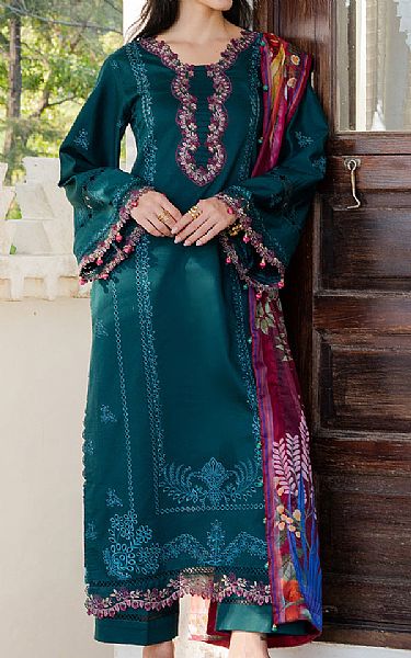 Izel Teal Lawn Suit | Pakistani Lawn Dress in USA- Image 1