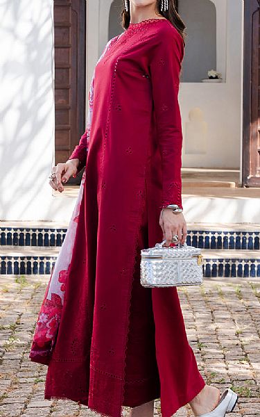Izel Wine Red Lawn Suit | Pakistani Lawn Dress in USA- Image 2