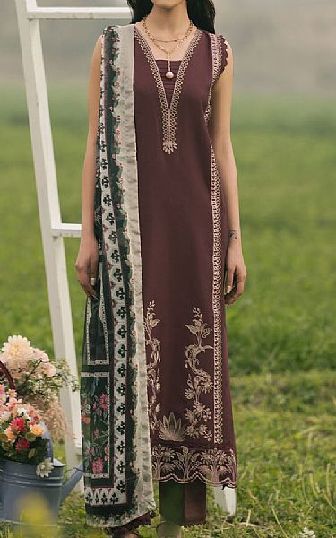 Izel Brown Lawn Suit | Pakistani Lawn Dress in USA- Image 1