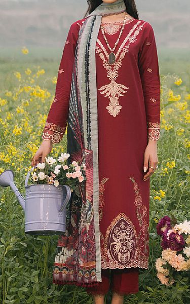 Izel Wine Berry Lawn Suit | Pakistani Lawn Dress in USA- Image 1