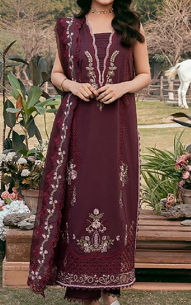 Izel Wine Berry Lawn Suit | Pakistani Lawn Dress in USA- Image 1